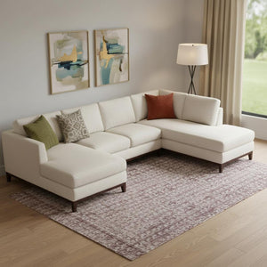 HomeRoots 10' Blush Gray & Ivory Abstract Washable Area Rug - UV Protection, Stain-Resistant, Pet-Friendly Design 710208