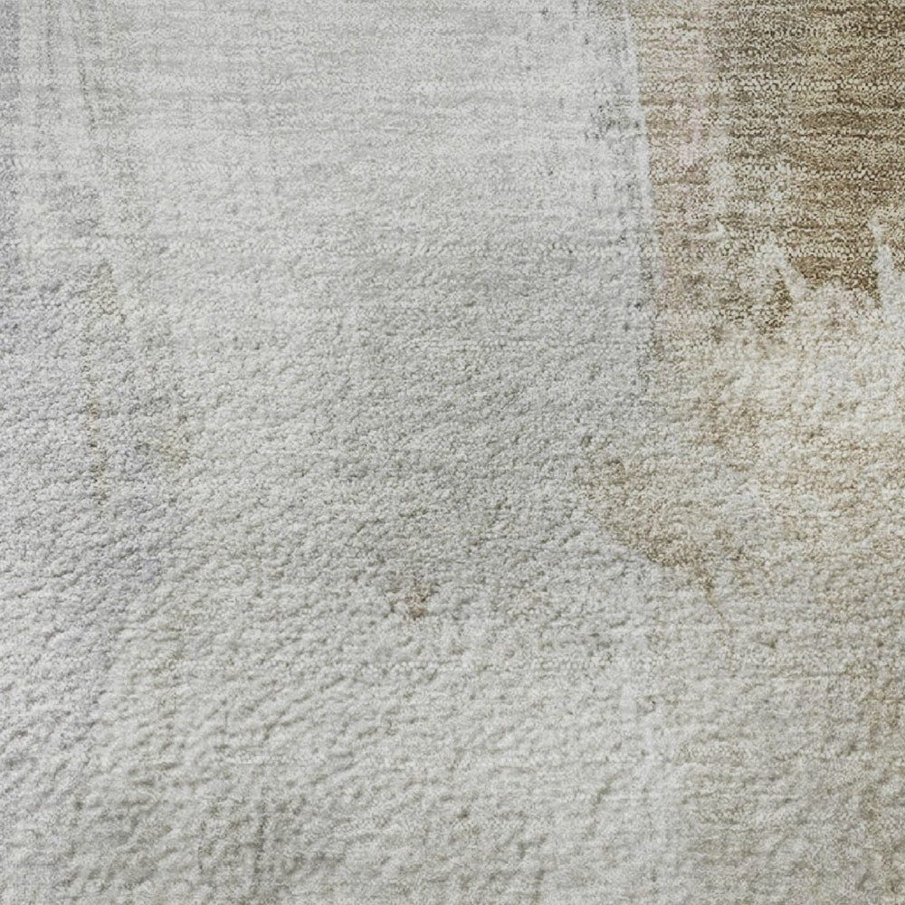 HomeRoots 5' X 8' Ivory Charcoal Abstract Area Rug - Durable, Washable, UV Protected for Family Spaces 710216