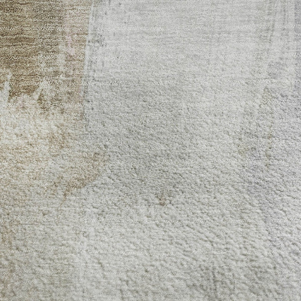 HomeRoots 5' X 8' Ivory Charcoal Abstract Area Rug - Durable, Washable, UV Protected for Family Spaces 710216