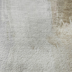 HomeRoots 9' X 12' Ivory Charcoal Beige Abstract Rug - Stylish, Washable, UV Protected, Perfect for Kids & Pets 710219