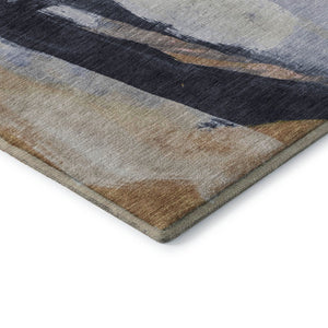 HomeRoots 8' X 10' Modern Beige Lavender Ivory Abstract Washable Area Rug with UV Protection for Homes 710224