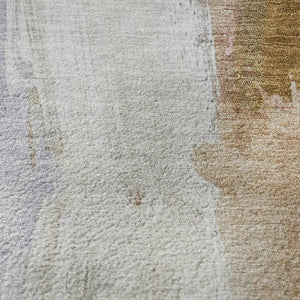 HomeRoots 9' X 12' Washable Beige Lavender Ivory Abstract Area Rug with UV Protection for Modern Spaces 710225