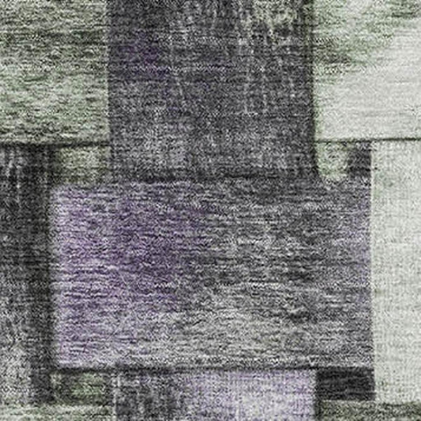 HomeRoots 5' X 8' Sage and Lavender Striped Area Rug - Durable, Washable, UV Protected for Family Spaces 710234
