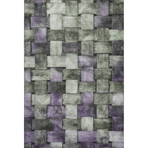 HomeRoots 10' X 14' Sage & Lavender Striped Washable Area Rug – Durable, UV-Protected, Soft, and Stylish! 710238