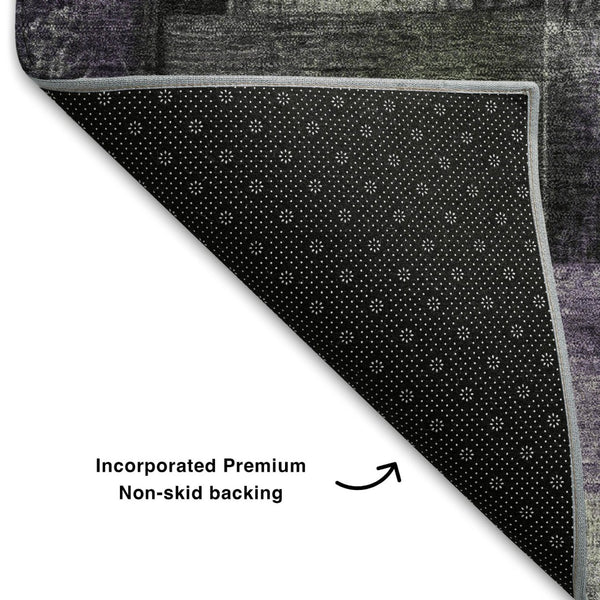 HomeRoots 10' X 14' Sage & Lavender Striped Washable Area Rug – Durable, UV-Protected, Soft, and Stylish! 710238