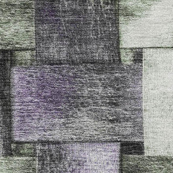 HomeRoots 10' X 14' Sage & Lavender Striped Washable Area Rug – Durable, UV-Protected, Soft, and Stylish! 710238