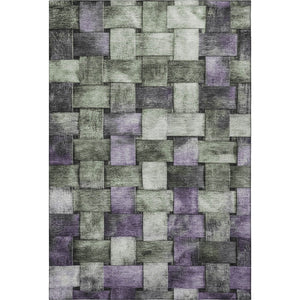 HomeRoots 10' X 14' Sage & Lavender Striped Washable Area Rug – Durable, UV-Protected, Soft, and Stylish! 710238