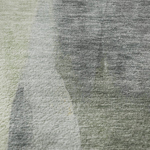 HomeRoots 8' X 10' Artichoke Green Abstract Area Rug – Washable, UV Protected, Stain-Resistant for Busy Homes! 710254