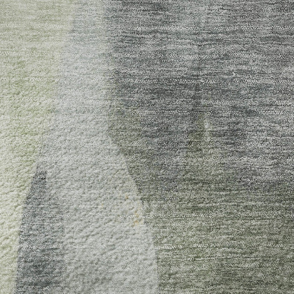 HomeRoots 8' X 10' Artichoke Green Abstract Area Rug – Washable, UV Protected, Stain-Resistant for Busy Homes! 710254