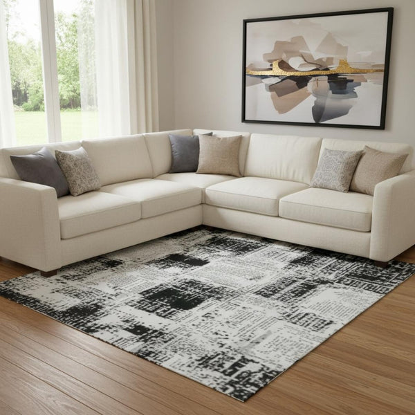 HomeRoots 9' X 12' Artichoke Green Abstract Area Rug - Durable, Washable, UV Protected for Modern Homes 710255