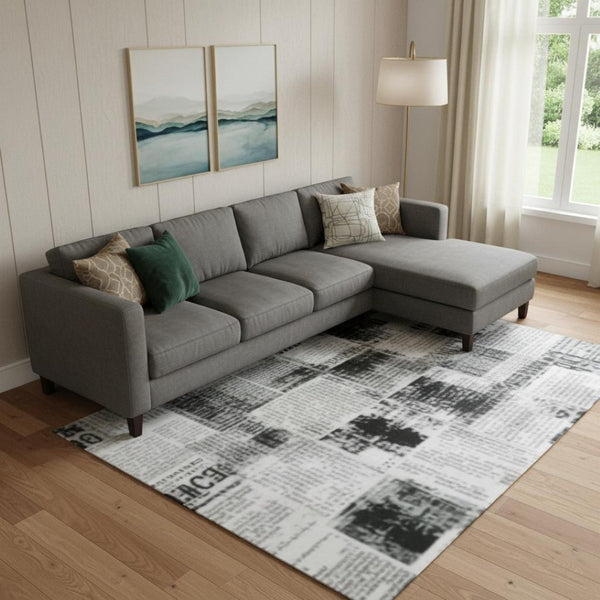 HomeRoots 10' X 14' Artichoke Green Gray Beige Abstract Washable Area Rug - Durable, UV-Protected & Stylish! 710256