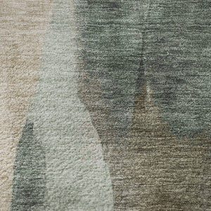 HomeRoots 8' X 10' Abstract Washable Area Rug in Beige, Blue & Ivory - UV Protected, Stain Resistant, Durable Design 710260