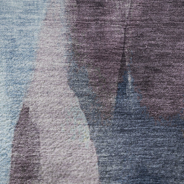 HomeRoots 8' X 10' Washable Area Rug in Denim Blue, Purple, and Beige – UV Protected, Durable & Stylish Design 710266