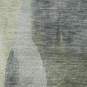 HomeRoots 8' X 10' Fern Green, Beige & Gray Abstract Washable Area Rug with UV Protection for Busy Homes 710272