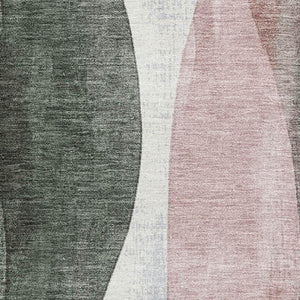 HomeRoots 5' X 8' Salmon Blue & Mauve Abstract Area Rug - Washable, UV Protected, Durable for Family Spaces 710276