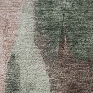 HomeRoots 8' X 10' Abstract Salmon Blue & Mauve Area Rug – Washable, UV Protected, Pet-Friendly Design! 710278