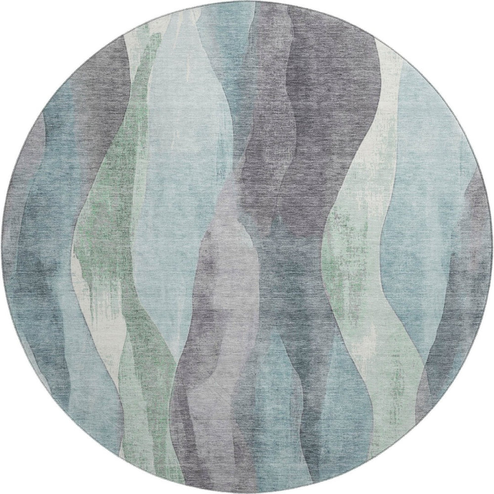 HomeRoots 8' X 10' Teal, Plum & Ivory Abstract Washable Area Rug – UV Protected, Stain-Resistant & Stylish! 710284