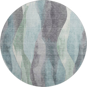 HomeRoots 8' X 10' Teal, Plum & Ivory Abstract Washable Area Rug – UV Protected, Stain-Resistant & Stylish! 710284