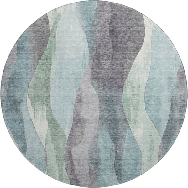 HomeRoots 8' X 10' Teal, Plum & Ivory Abstract Washable Area Rug – UV Protected, Stain-Resistant & Stylish! 710284