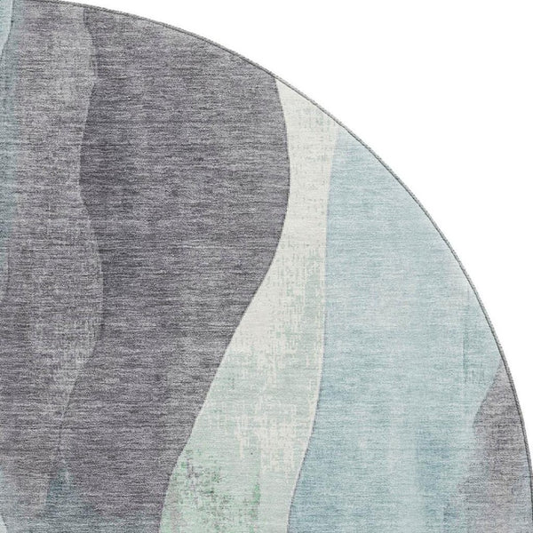 HomeRoots 8' X 10' Teal, Plum & Ivory Abstract Washable Area Rug – UV Protected, Stain-Resistant & Stylish! 710284