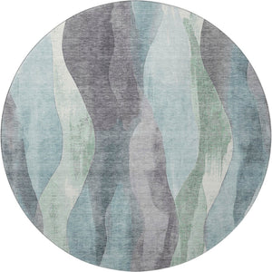 HomeRoots 8' X 10' Teal, Plum & Ivory Abstract Washable Area Rug – UV Protected, Stain-Resistant & Stylish! 710284