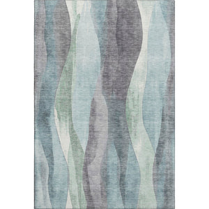 HomeRoots 9' X 12' Teal, Plum & Ivory Abstract Area Rug - Stain Resistant, UV Protected, Durable & Stylish 710285