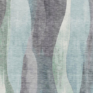 HomeRoots 9' X 12' Teal, Plum & Ivory Abstract Area Rug - Stain Resistant, UV Protected, Durable & Stylish 710285