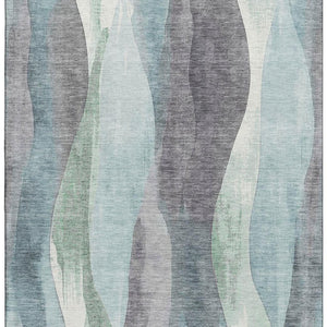 HomeRoots 9' X 12' Teal, Plum & Ivory Abstract Area Rug - Stain Resistant, UV Protected, Durable & Stylish 710285