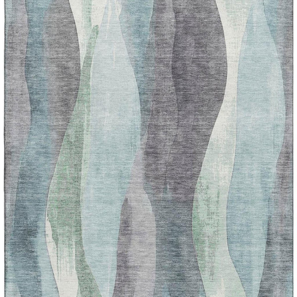 HomeRoots 9' X 12' Teal, Plum & Ivory Abstract Area Rug - Stain Resistant, UV Protected, Durable & Stylish 710285