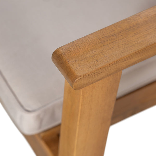 English Elm Christopher Knight Home® - Patio Acacia Wood Dining Chairs Set of 2 with Waterproof Cushions, Ergonomic Armrests, 400 lb Capacity Beige,Natural N779P234497N