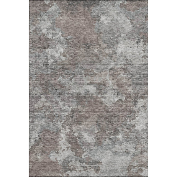 HomeRoots 5' X 8' Stylish Brown and Gray Washable Area Rug with UV Protection for Family-Friendly Spaces 710306