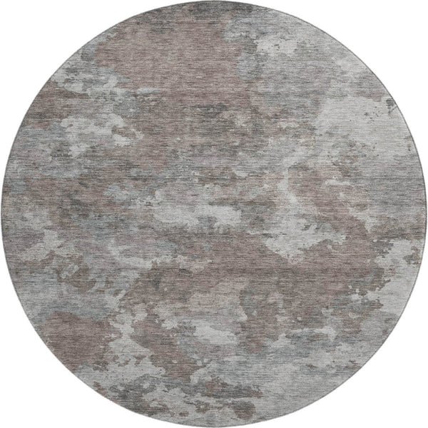 HomeRoots 8' X 10' Washable Brown and Gray Abstract Area Rug with UV Protection - Perfect for High-Traffic Spaces 710308
