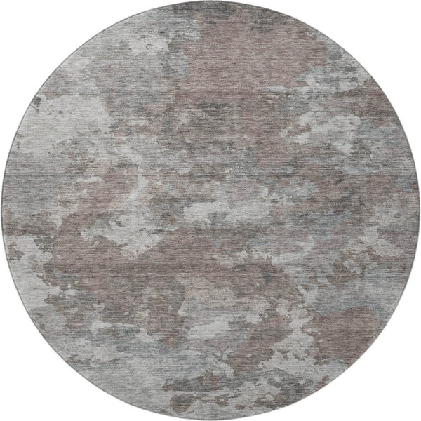 HomeRoots 8' X 10' Washable Brown and Gray Abstract Area Rug with UV Protection - Perfect for High-Traffic Spaces 710308