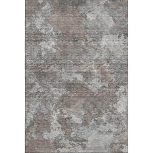 HomeRoots 9' X 12' Brown and Gray Abstract Area Rug - Washable, Stain-Resistant, with UV Protection & Non-Slip! 710309