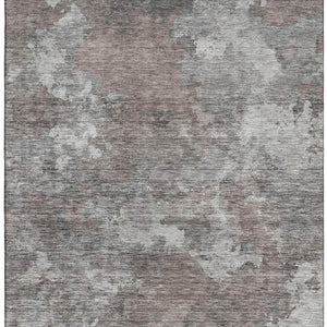 HomeRoots 9' X 12' Brown and Gray Abstract Area Rug - Washable, Stain-Resistant, with UV Protection & Non-Slip! 710309