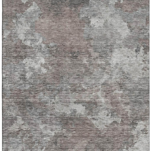 HomeRoots 10' X 14' Brown and Gray Abstract Washable Area Rug - Stylish, Stain-Resistant with UV Protection! 710310