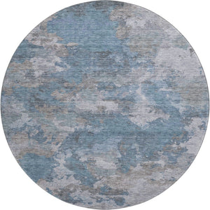 HomeRoots 8' X 10' Denim Blue and Gray Washable Area Rug – Durable, UV-Protected, Stylish for Everyday Living 710314