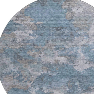 HomeRoots 8' X 10' Denim Blue and Gray Washable Area Rug – Durable, UV-Protected, Stylish for Everyday Living 710314
