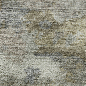 HomeRoots 8' X 10' Gold & Gray Abstract Washable Area Rug - Durable, Stain-Resistant, UV Protected Design! 710320