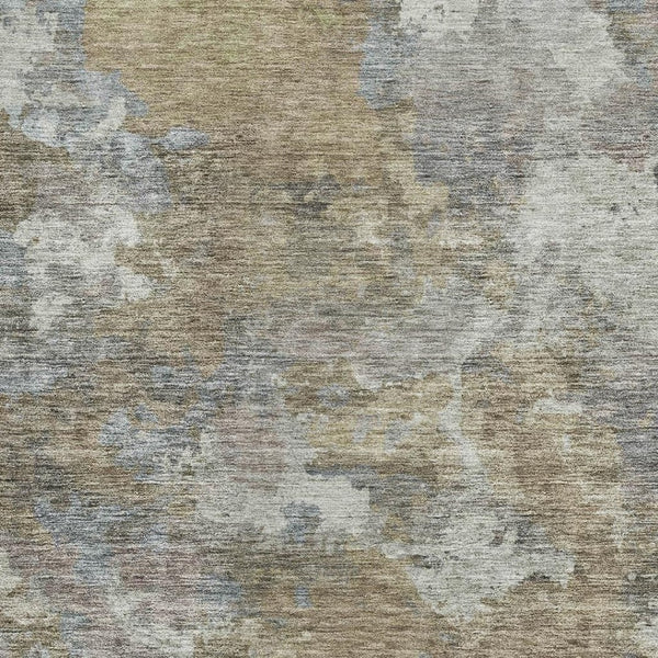 HomeRoots 10' Gold and Gray Abstract Washable Area Rug - Durable, UV Protected, Easy-Clean for Busy Homes 710322