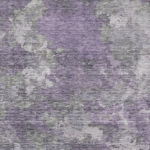 HomeRoots 5' X 8' Purple and Gray Abstract Rug - Washable, UV-Protected, Kid & Pet Friendly for Modern Spaces 710324