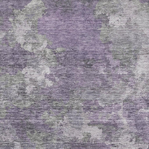 HomeRoots 5' X 8' Purple and Gray Abstract Rug - Washable, UV-Protected, Kid & Pet Friendly for Modern Spaces 710324