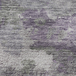 HomeRoots 8' X 10' Abstract Area Rug in Purple & Gray - Washable, UV-Protected, Non-Slip for Modern Homes 710326