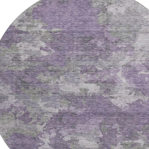 HomeRoots 8' X 10' Abstract Area Rug in Purple & Gray - Washable, UV-Protected, Non-Slip for Modern Homes 710326