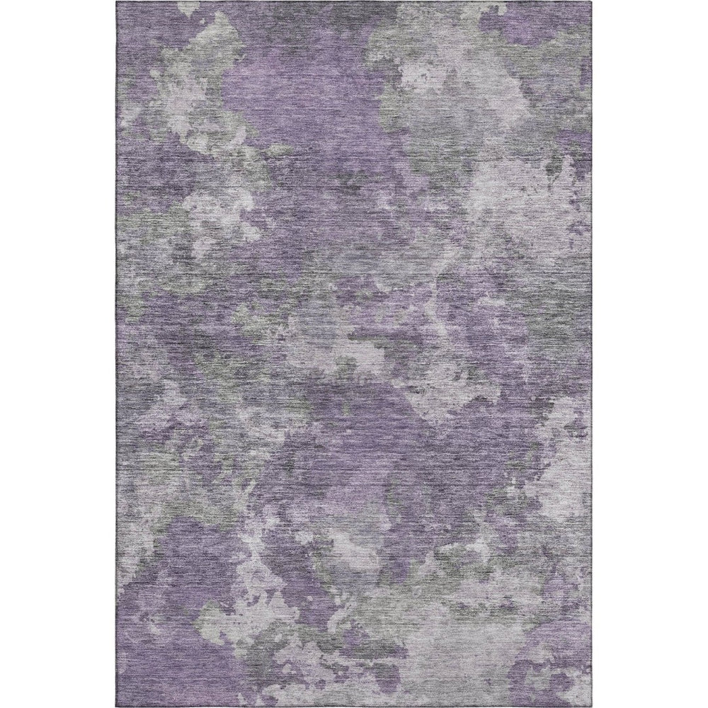 HomeRoots 9' X 12' Purple and Gray Abstract Area Rug - Washable, UV-Protected, Durable for Homes with Kids & Pets 710327