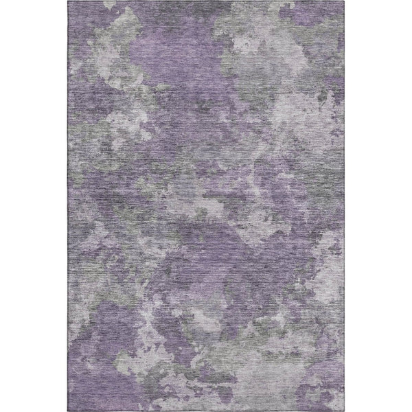 HomeRoots 9' X 12' Purple and Gray Abstract Area Rug - Washable, UV-Protected, Durable for Homes with Kids & Pets 710327