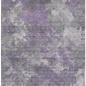 HomeRoots 9' X 12' Purple and Gray Abstract Area Rug - Washable, UV-Protected, Durable for Homes with Kids & Pets 710327