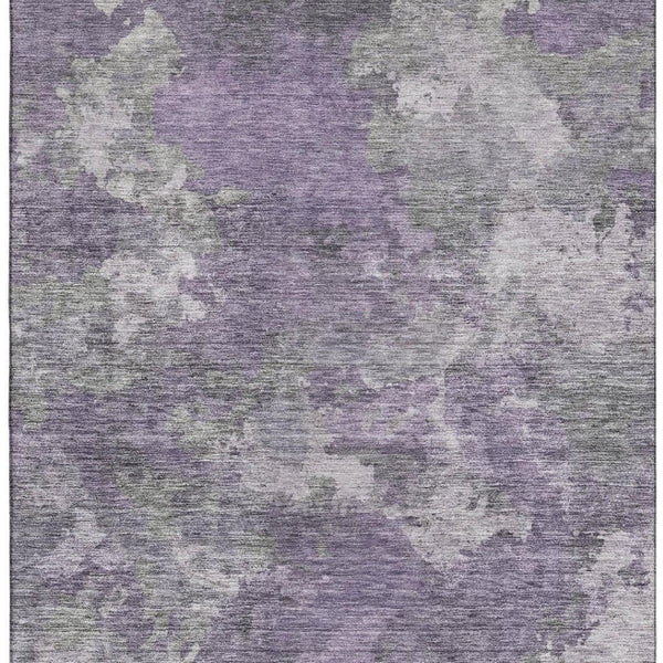 HomeRoots 9' X 12' Purple and Gray Abstract Area Rug - Washable, UV-Protected, Durable for Homes with Kids & Pets 710327