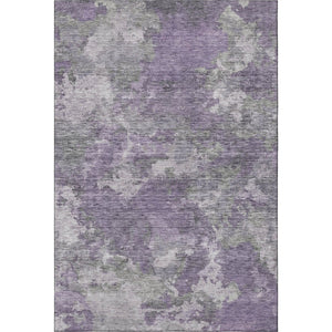 HomeRoots 9' X 12' Purple and Gray Abstract Area Rug - Washable, UV-Protected, Durable for Homes with Kids & Pets 710327