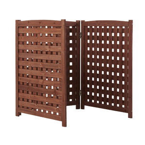 English Elm 3-panel Outdoor Slatted Wood Enclosure Screen for Ac Units Patios and Garden Areas Brown W2640P290517